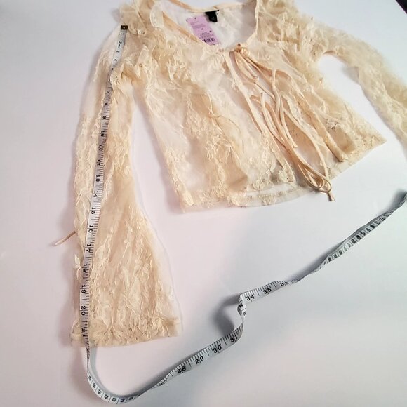 Wild Fable Size XS Off - White Lace Long Sleeve Top With Tags China Origin - Picture 7 of 10